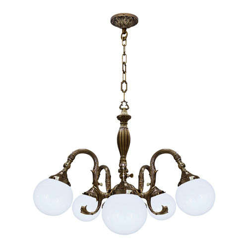 Klassischer Kronleuchter - MILAZZO IV - FEDE Switch & Light - Messing / 5 Glühbirnen / für Gewerbegebrauch