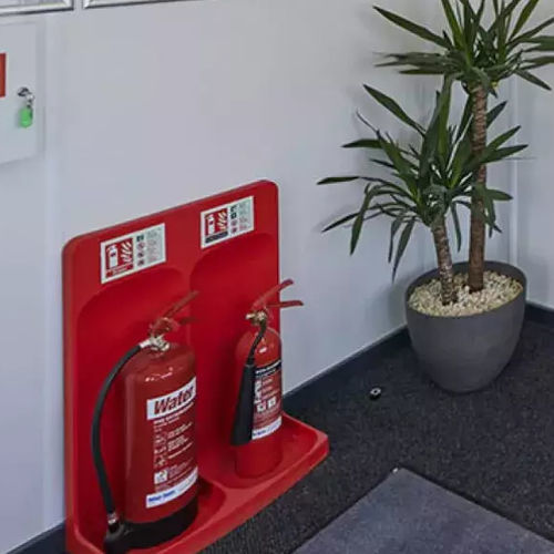 Stahl-Feuerlöscherständer - Algeco - rot / Stand