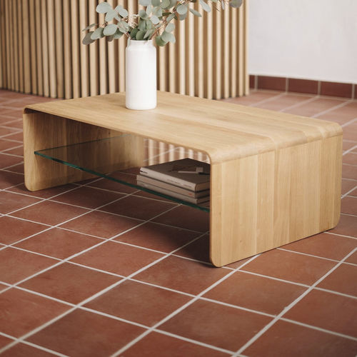 Moderner Couchtisch - OLIA - JAVORINA - Eiche / Nussbaum / geöltes Holz