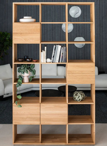 Modul-Bücherregal - FLEXIKLON - JAVORINA - modern / Massivholz / geöltes Holz