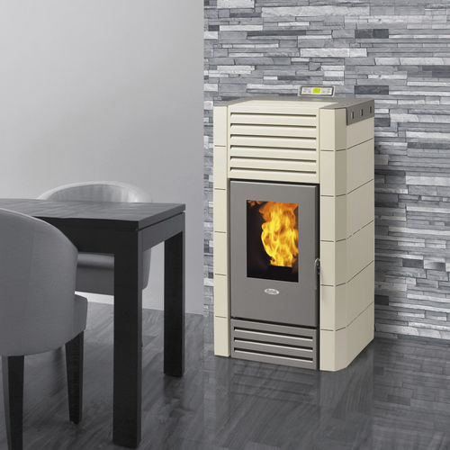 Wasserführender Kaminofen / Pellet - H25  - FAIR srl - 20 kW...50 kW / modern / Stahl