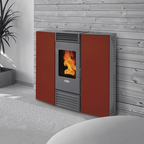 Pelletkaminofen - XSC10 - FAIR srl - 5 kW...10 kW / modern / Stahl