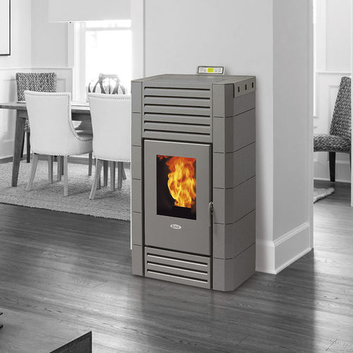 Wasserführender Kaminofen / Pellet - H25A - FAIR srl - 20 kW...50 kW / modern / Stahl