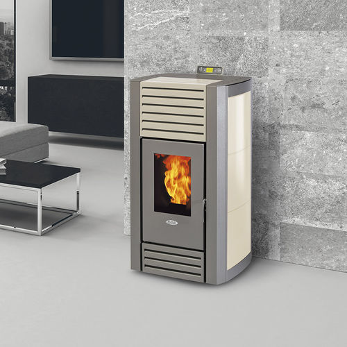 Wasserführender Kaminofen / Pellet - HC25A - FAIR srl - 20 kW...50 kW / modern / Stahl