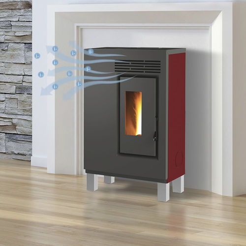 Pelletkaminofen - ECO60H – PIEDINI LEGNO METALLIZZATO - FAIR srl - 0 - 5 kW / auf Füßen / modern