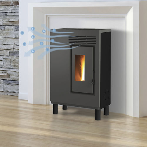 Pelletkaminofen - ECO60H – PIEDINI LEGNO IN TINTA - FAIR srl - 0 - 5 kW / auf Füßen / modern