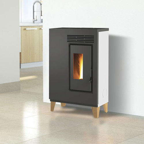 Pelletkaminofen - ECO60 – PIEDINI LEGNO NATURALE - FAIR srl - 0 - 5 kW / auf Füßen / modern