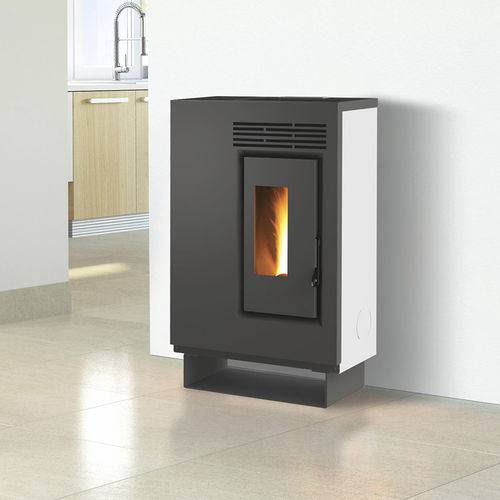 Pelletkaminofen - ECO60 – PIEDISTALLO ACCIAIO GRIGIO - FAIR srl - 0 - 5 kW / freistehend / modern