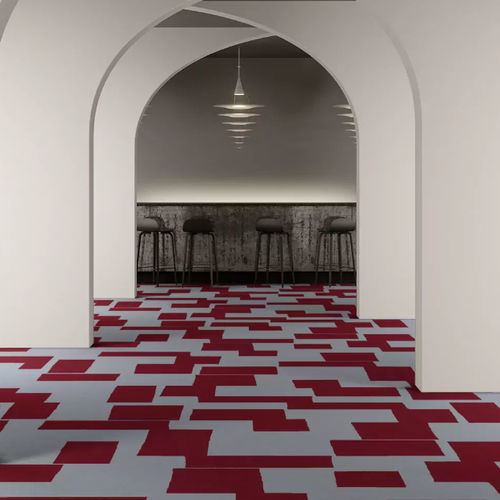 Tuft-Teppichboden - SHE LB6 - EGE CARPETS - Wolle / geometrisches Muster / grau