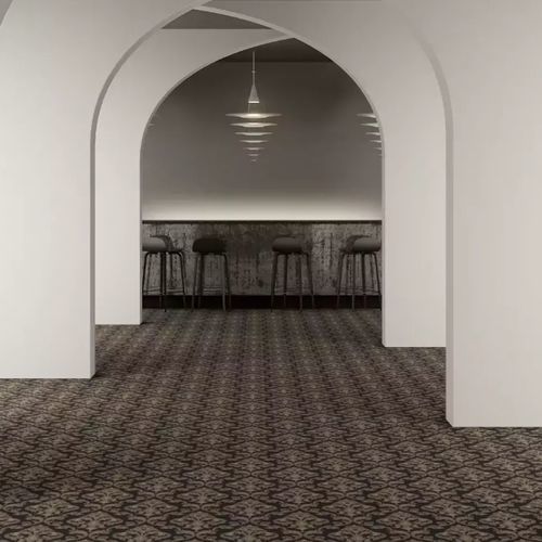 Tuft-Teppichboden - MEDALLION  - EGE CARPETS - Polyamid / Damast-Motiv / grau