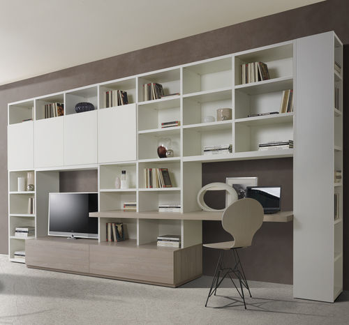 Moderne Wohnwand - G402  - GIESSEGI - lackiertes Holz / Ulme
