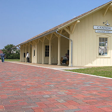 Terrakotta-Pflasterstein - BEEHIVE - Belden Brick - texturiert / befahrbar / für öffentliche Bereiche