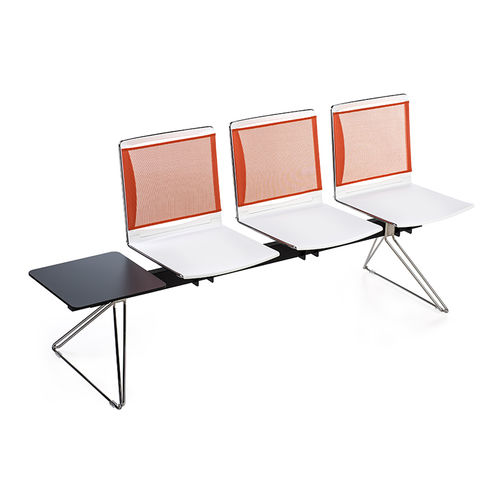 Stahl-Traversenbank - SPLASH - DILEOFFICE - Kunststoff / 3 Plätze / Viersitzer
