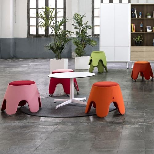 Moderner Hocker - MEDUSA - DILEOFFICE - Stoff / Gestell aus Metall / mit Rollen