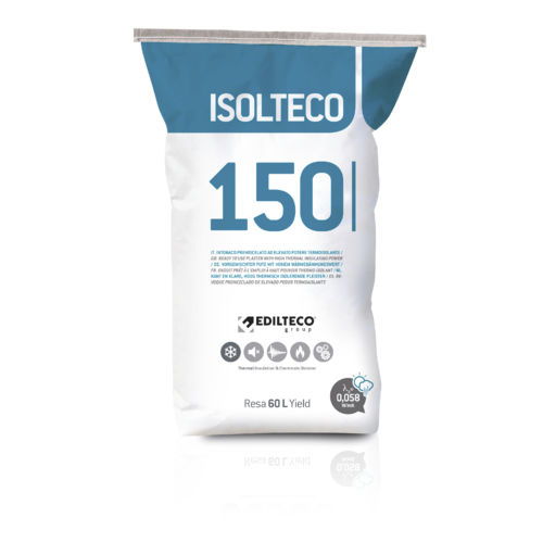 Wasserdichter Putz - ISOLTECO 150 - EDILTECO Group - isolierend / für Baustellen / Mauer