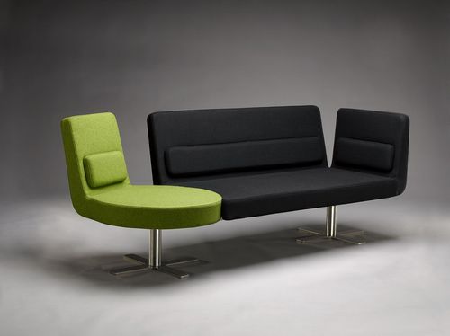 Sofa / originelles Design - AMADEO - mminterier - Stoff / Leder / mehrfarbig