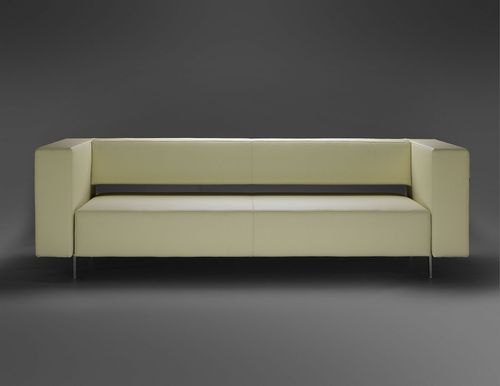 Modernes Sofa - HATT  - mminterier - Leder / beige / 3 Plätze