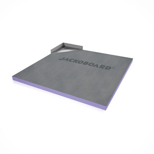 Quadratische Duschwanne - JACKOBOARD® AQUA DELTA - Jackon Insulation - zum Fliesen / gebürsteter Edelstahl / extrudiertes Polystyrol