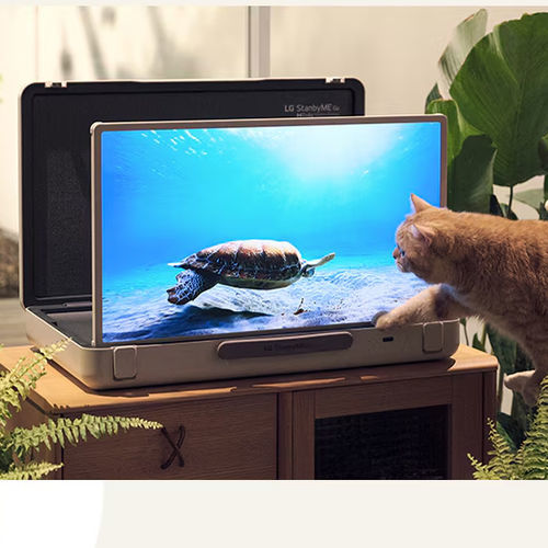 Touchscreen für Multimedia-system - StanbyME Go - LG Electronics - Aufsatz / mit Digitalanzeige / kabellos