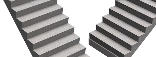 Gerade Treppe - Bison - Betonstufen / mit Betonstruktur / technisch