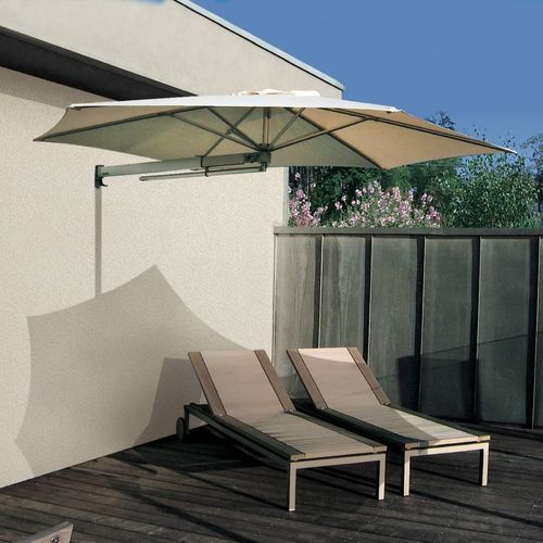 Wandmontierter Sonnenschirm - P3 - PROSTOR - rund / schwenkbar / teleskopisch