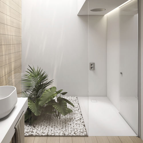 Rechteckige Duschwanne - ZONE - HIDROBOX by absara - zum Einbauen / bodengleich / Mineralwerkstoff