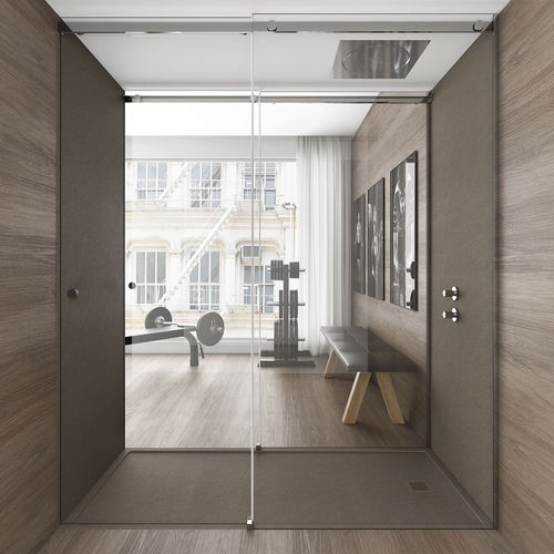 Rechteckige Duschwanne - QUADRO - HIDROBOX by absara - zum Aufstellen / bodengleich / Mineralwerkstoff