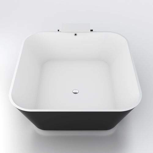 Quadratische Badewanne -  ALFA ESSENTIAL - HIDROBOX by absara - freistehend / Mineralwerkstoff / weiß