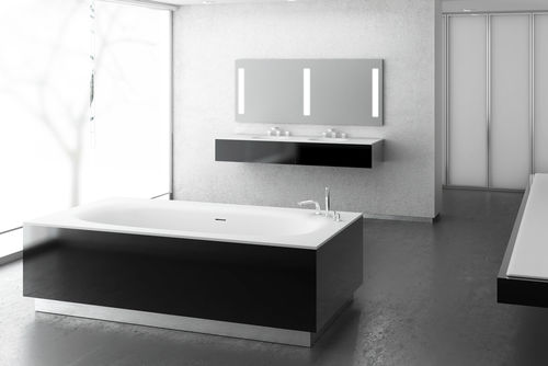 Freistehende Badewanne - BETA FUSION - HIDROBOX by absara - Mineralwerkstoff / Wassermassage / für Chromotherapie