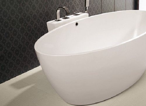 Ovale Badewanne - SPACE 155x78 - HIDROBOX by absara - freistehend / Mineralwerkstoff / weiß