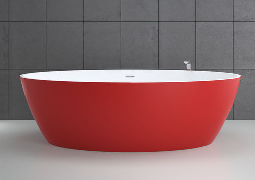 Ovale Badewanne - SPACE 180x85 - HIDROBOX by absara - freistehend / Mineralwerkstoff / Wassermassage