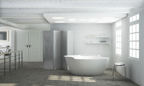 Runde Badewanne - BETA ESSENTIAL V5 D150 - HIDROBOX by absara - freistehend / Mineralwerkstoff / Wassermassage