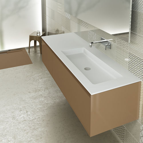 Einbauwaschbecken - SOHO ENCIMERA - HIDROBOX by absara - Mineralwerkstoff / mit verstellbarem Spiegel / rechteckig