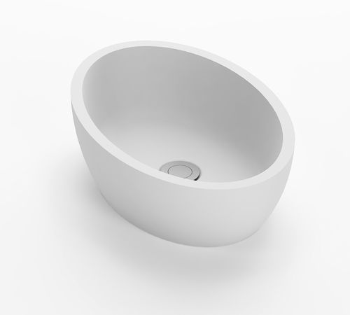 Aufsatzwaschbecken - SPACE - HIDROBOX by absara - Mineralwerkstoff / mit verstellbarem Spiegel / oval