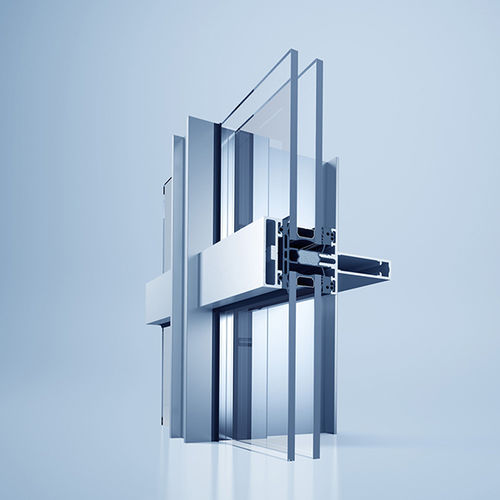 Vorhangfassade für Pfosten und Riegel - C 50 ID - heroal - Paneel / aus Aluminium und Glas / Stahl
