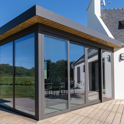 Glasschiebetür - S 57 - heroal - Aluminium / mit Doppelverglasung / dreiflügelig