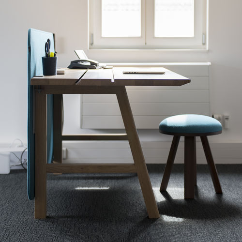 Tisch-Bürotrennwand - BUZZIFRONTDESK - BuzziSpace - Stoff / schallisoliert / grau
