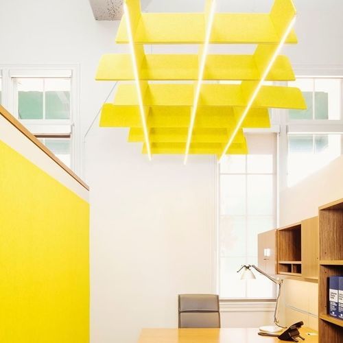 Stoff-Akustikbaffel - BUZZIGRID - BuzziSpace - PVC / hängend / für Deckenmontage