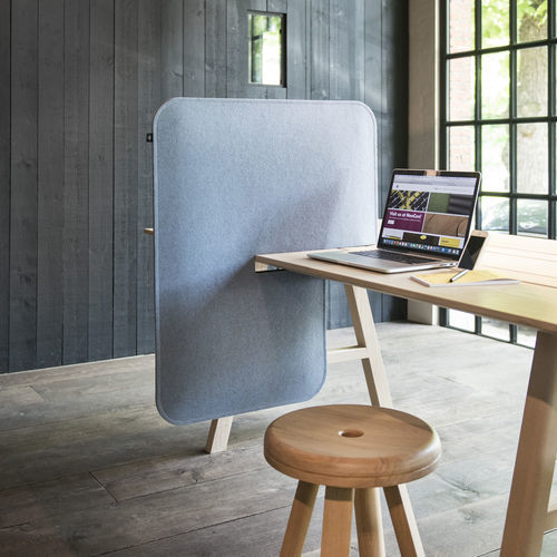 Tisch-Bürotrennwand - BUZZIDESK SPLIT - BuzziSpace - Stoff / blau