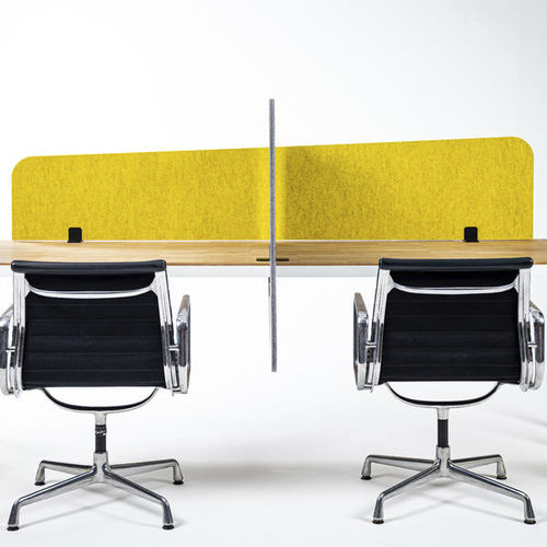 Tisch-Bürotrennwand - BUZZITRIPL - BuzziSpace - Filz / schallisoliert / grau