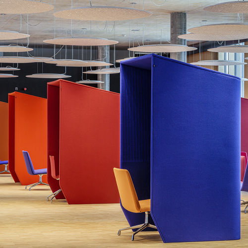 POD-Büro / Akustik - BUZZIBOOTH - BuzziSpace - mit integrierter LED-Beleuchtung / mit integrierter Steckdose / Holz