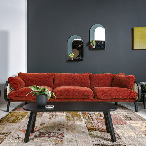 Modernes Sofa - BUZZICANE - BuzziSpace - Stoff / Holz / Rattan