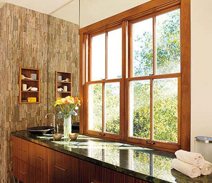 Kiefer-Fenster - ARCHITECT SERIES® SINGLE-HUNG - PELLA - Mahagoni / Erlenholz / Douglastanne