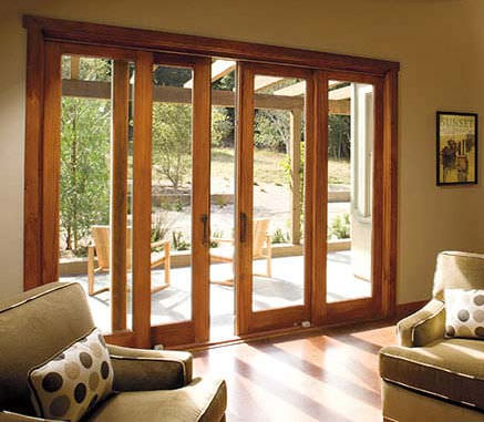 Glasschiebetür - ARCHITECT SERIES®  - PELLA - Holz / mit Doppelverglasung