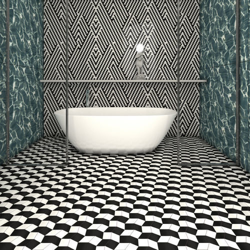 Feinsteinzeugfliesen - DISTORTION - Ceramica Bardelli - satiniert / für den Innenraum / für Badezimmer