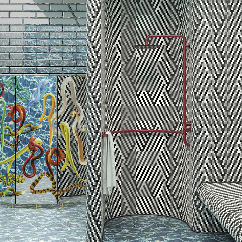 Keramik-Mosaikfliese - BLACK&WHITE - Ceramica Bardelli - Hochglanz / Mattfinish / satiniert