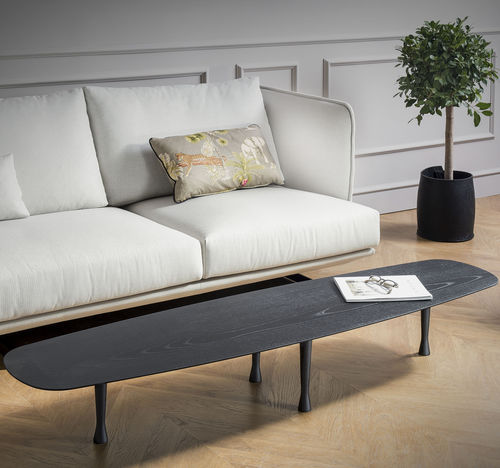 Moderner Couchtisch - NOMON - Nussbaum / Esche / Gestell aus Nussbaum