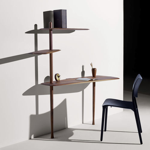 Wandmontierter Schreibtisch - NOMON - bodenstehend / modern / Nussbaum