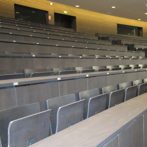 Moderner Auditoriumsessel - LECTURE - kleslo - Metall / klappbar / mit Ablage