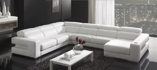 Ecksofa - OSCAR - Gamamobel - modern / Leder / weiß